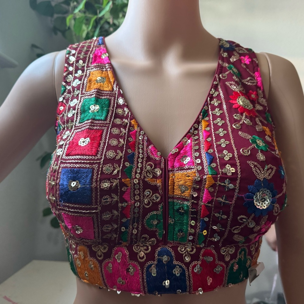 Maroon Rajasthanihani Blouse size 36